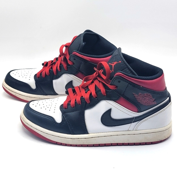 Nike Air Jordan 1 Mid Lace‎ Up  Mens Size 7.5 Women Size 9.0 White Black … main image 6